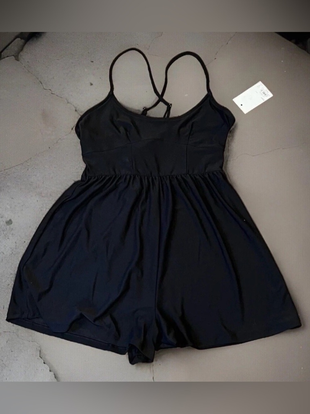 Brand New Sonoma Black Scoopneck Skater Fit Romper, Size Small